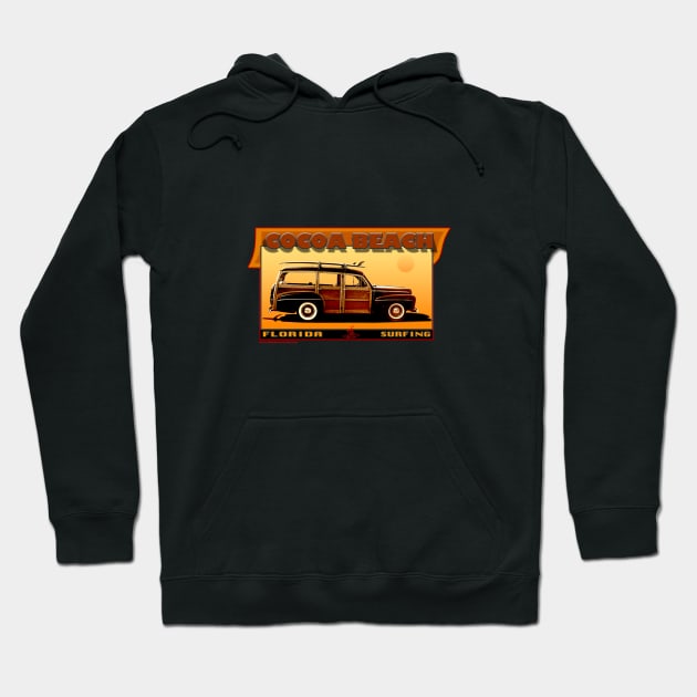 SURFING COCOA BEACH FLORIDA Hoodie by Larry Butterworth